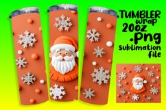 20oz Tumbler Wrap Sublimation 3D Santa Claus Product Image 1