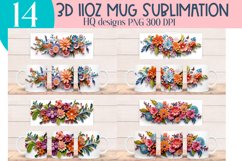 Floral 3D mug Wraps for Sublimation BUNDLE paper cut effect Product Image 4