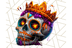 Bright Sugar Skull PNG Clipart, Halloween Colorful Skull Png Product Image 4