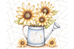 Rustic Sunflower Clipart, Soft Country Farmhouse Florals Png Product Image 4