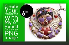 Elegant Round Design Sublimation PNG , 3D Cupid Product Image 1