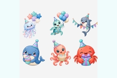 Under The Sea Birthday Clipart PNG, 12 Cute Ocean Animal Product Image 5