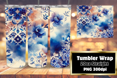 Customizable 20oz Tumbler File , Watercolor Patter Product Image 1