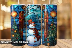 Stained Glass Christmas Snowman PNG Tumbler Design Product Image 1