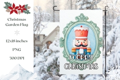 Winter Garden Flag, Christmas Nutcracker Garden Flag Design Product Image 1