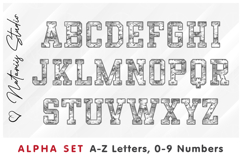 White Camo Alpha Set. Letters Numbers Clipart. Product Image 2