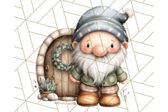 Watercolor Winter Gnome Clipart, Cute Gnome Christmas PNG Product Image 4