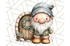 Watercolor Winter Gnome Clipart, Cute Gnome Christmas PNG Product Image 4