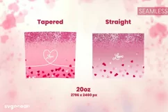 Pink Glitter Tumbler Wrap | Skinny 20 oz | Valentines Day Product Image 2