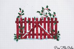 Cute Watercolor Christmas Farm Clipart PNG Product Image 1