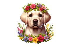 Cute Labrador Retriever Spring Clipart Sublimation PNG Product Image 1