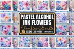 Pastel Alcohol Ink Flowers Tumbler Wrap Bundle Product Image 1