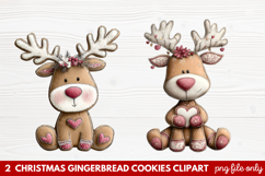 Christmas Gingerbread Cookies Clipart | Cute Holiday Cookie Product Image 1