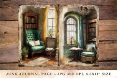 Printable Junk Journal Pages cozy library 2 Product Image 1