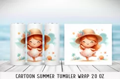Summer cartoon Tumbler Wrap|PNG, 20 oz. Product Image 4