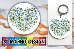Round Design Heart of Flowers Sublimation PNG Product Image 1