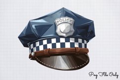 Watercolor Cute Police Clipart PNG Product Image 1