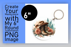Creative Circle PNG Keychain Design , Western Product Image 1