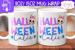 Halloween Cutie mug wrap PNG, Cute Halloween mug PNG Product Image 1