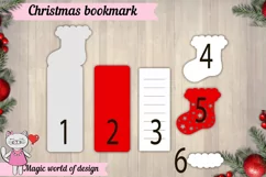 Christmas Santa's sock bookmark Template svg, paper cut svg Product Image 4