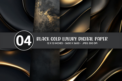 Black Gold Luxury Digital Paper Product Image 1