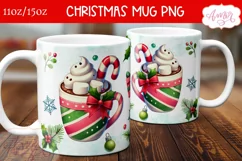 Hot cocoa mug PNG wrap, Cute Christmas coffee mug PNG Product Image 2