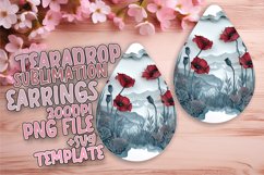 Floral 3D Hole Teardrop Earrings Sublimation Print Teardrop Product Image 1