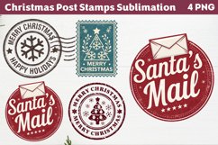 Christmas Post Stamps Merry christmas PNG Product Image 1