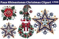 Faux Rhinestones Christmas Sublimation PNG Product Image 1