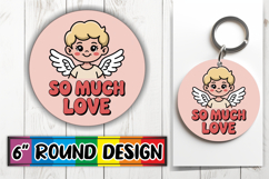 Timeless Circle Keychain Designs PNG, Cupid Product Image 1