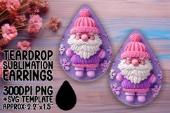 Keychain Teardrop Earrings Sublimation Wrap 3D Santa Claus Product Image 1
