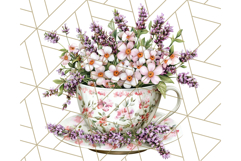 Vintage Floral Teacup Clipart PNG, Blooming Teacups Clip Art Product Image 4