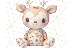 Pink Floral Stuffed Animal Clipart PNG, Cute Stuffed Animals Product Image 4