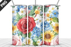 Valentine&#039;s Day Flowers Tumbler Wrap | Sublimation Design Product Image 1