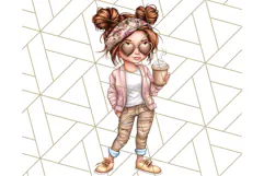 Sassy Mom Coffee PNG Clipart, Messy Bun Mom Life PNGs Product Image 4