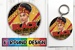 Bright Round Ornaments Sublimation, Black Woman Product Image 1