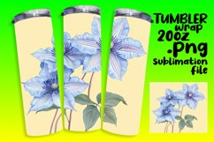 Watercolor Flowers Tumbler Sublimation Wrap for 20oz Product Image 1