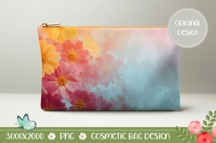 Cute Flowers Cosmetic Bag Template, Spring Cosmetic Bag Product Image 1