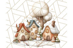 Cozy Cookie Village Clipart, Gingerbread Holiday PNG Product Image 4