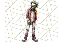 Bold Zombie Clipart PNG, Creepy Halloween Clip Art Product Image 4