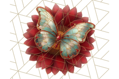 Stained Glass Butterfly and Sunflower PNG Clipart Product Image 4