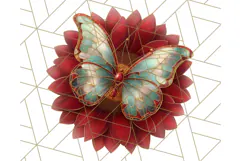 Stained Glass Butterfly and Sunflower PNG Clipart Product Image 4