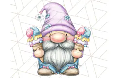 Ice Cream Gnome Clipart PNG Summer Dessert Art, Summer Gnome Product Image 4