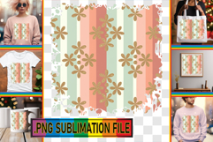 Cheerful TSHIRT Art Ideas PNG, Gold Flower Product Image 1