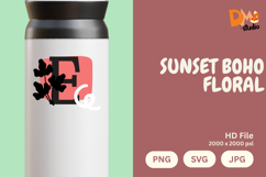 Sunset Boho Floral Monogram Product Image 1
