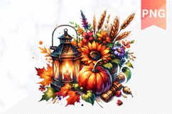 Autumn Pumpkin Harvest Sublimation - Autumn Clipart PNG Product Image 1