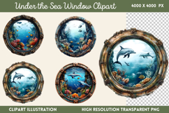 Under the Sea Window Clipart PNG Product Image 1