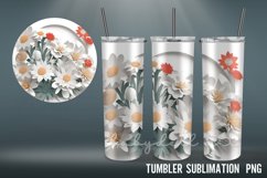 3D Tumbler wrap| Flowers Tumbler Sublimation Design Product Image 4