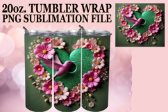 Lively smiles 20oz tumbler wrap, 3D Heart Product Image 1