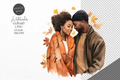 Autumn clipart, Couple clipart, Fall clipart Product Image 1